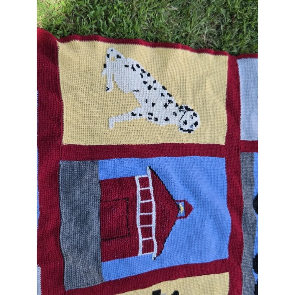 Firefighters Throw Blanket Dalmatian Fire Hose Helmet Fire Hydrant Fire House